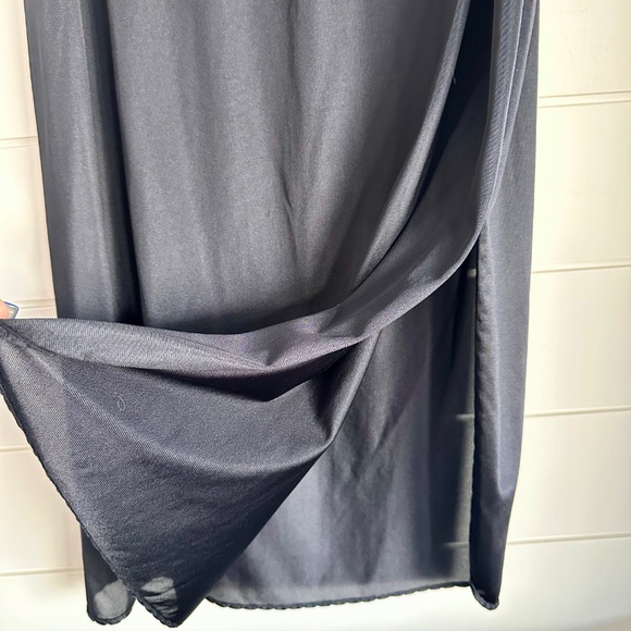 Vintage Pink Lady Black Nylon Half Slip Skirt • Size L • Made in Canada • - Picture 3 of 7